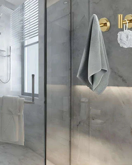 Set of 4 Opulent Gold Stainless Steel Towel Hooks for Stylish Bathroom Organization