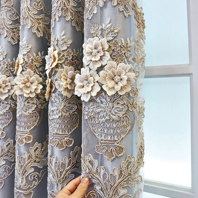 Luxury Embroidered Blackout Curtains & Tulle Panels