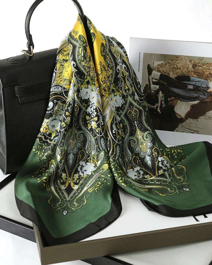 Elegant Satin Square Shawl Hijab: Luxurious 70x70cm Bandana for Women