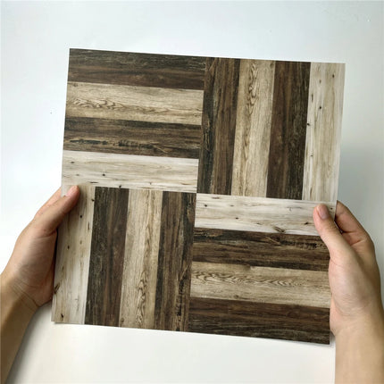 My Funny Life Self-Adhesive Wood Grain Floor Wallpaper - Thickened, Pe