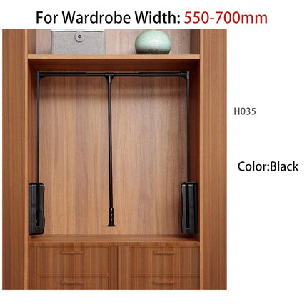 Retractable Pull-Down Clothes Rod with Soft-Close Damping — Aluminium Alloy, 30kg | Très Elite