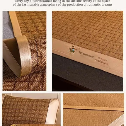 Ice Rattan Cooling Bed Mat | Breathable Natural Fibre Summer Mattress Cover