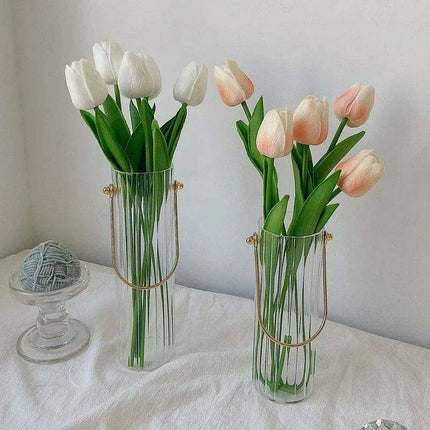 Tulip Elegance: Stunning 5-Piece Bouquet for Weddings and Timeless Home Decor