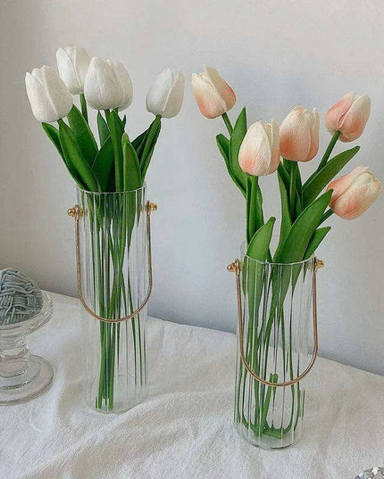 Tulip Elegance: Stunning 5-Piece Bouquet for Weddings and Timeless Home Decor