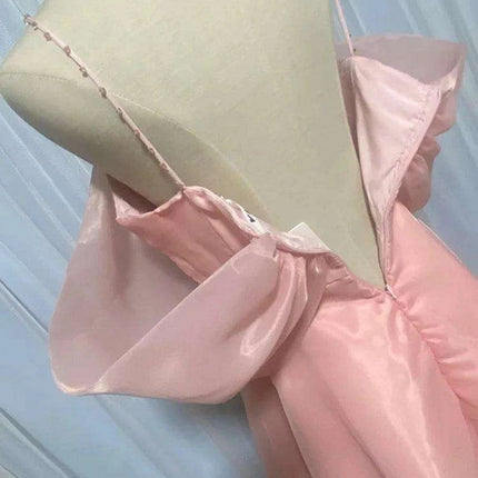 Elegant Pearl-Accented A-Line Mini Dress with Sheer Gauze Details - Women's 2024 Summer Celebration Attire