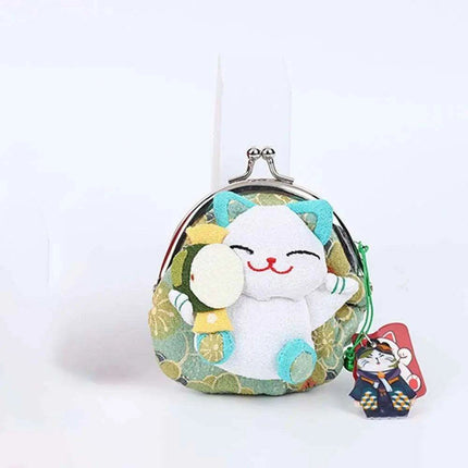 Floral Maneki Neko Wallet - A Stylish Coin Purse for Everyone