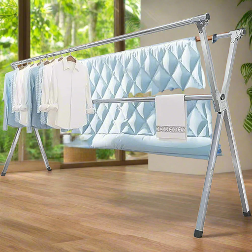 79-Inch Vikaqi Foldable Clothes Drying Rack for Indoor and Outdoor Use
