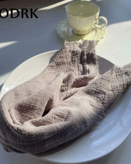 Sophisticated 10-Piece Linen-Cotton Blend Napkin Set