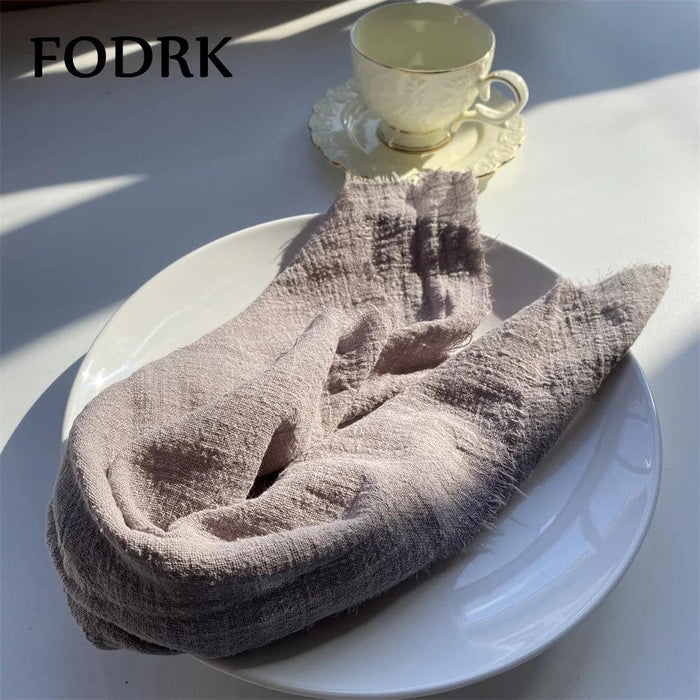 Sophisticated 10-Piece Linen-Cotton Blend Napkin Set