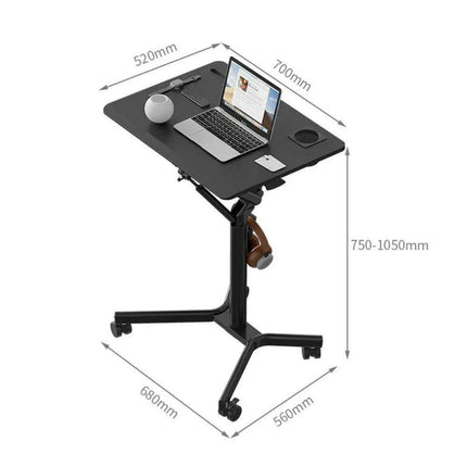 Mobile Height-Adjustable Laptop Desk with Gas Spring Lift for Versatile Home and Office Use