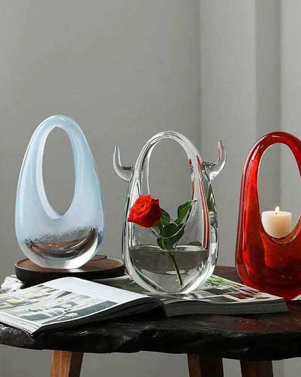 Chic Stained Glass Handbag Vase for Elegant Home Decor