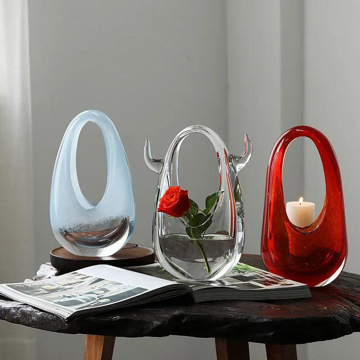 Chic Stained Glass Handbag Vase for Elegant Home Decor