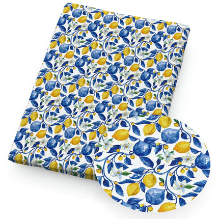 Patchwork Lemon Print Fabric | 50×145cm | 7 Fabric Types