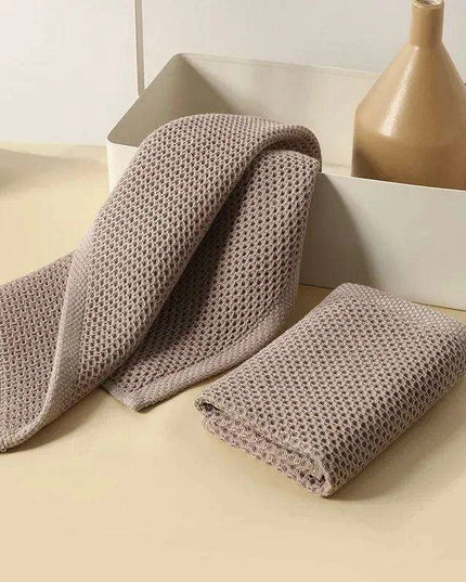 Luxurious Honeycomb Cotton Hand Towels - 2-Pack Absorbent Kitchen Essentials