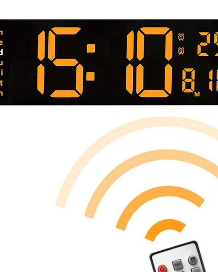 Oversized LED Digital Clock with Temperature, Calendar, and Dual Alarm Features for Modern Home and Office