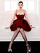Red Velvet Sleeveless Slip Dress with Trendy Patchwork for Summer