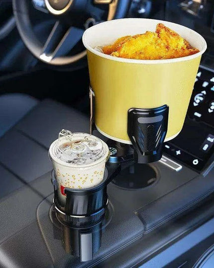 Adjustable Dual Cup Holder & Organizer with Rotating Function | Superior Stability for On-the-Go Convenience