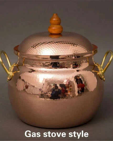 Handcrafted Copper Soup Pot with Induction Base - Essential for Culinary Excellence