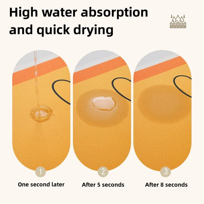 Cartoon Diatomite Quick-Dry Bath Mat - Premium Water-Absorbent Rug with Anti-Slip Design