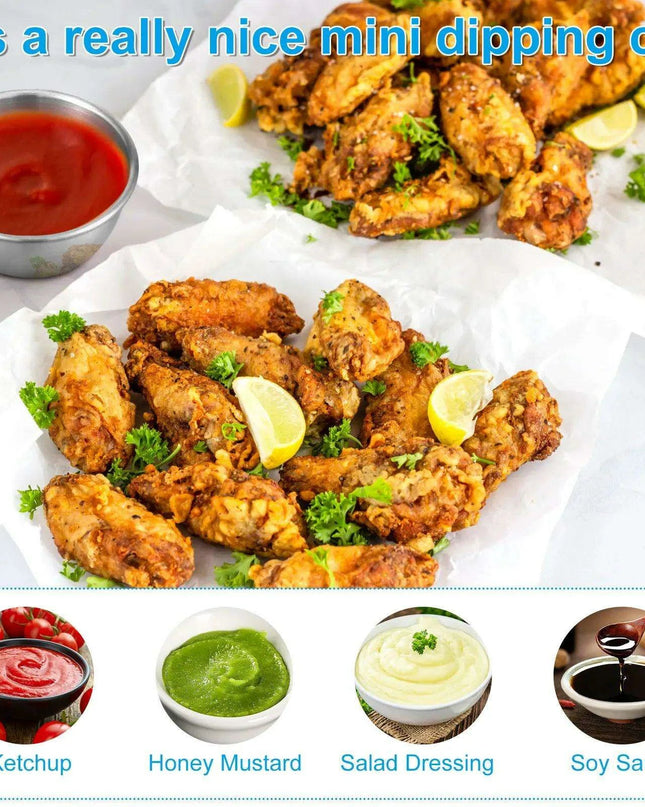 Elegant Stainless Steel Dipping Bowls Collection - 12-Piece Sophisticated Dining Essentials