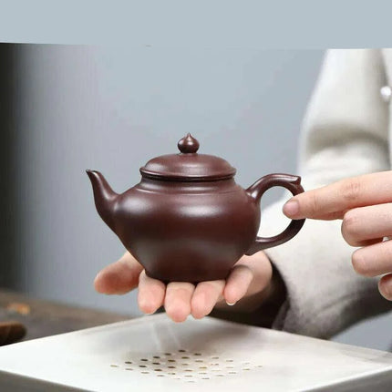 Handcrafted 170ML Purple Clay Teapot with Integrated Strainer - Authentic