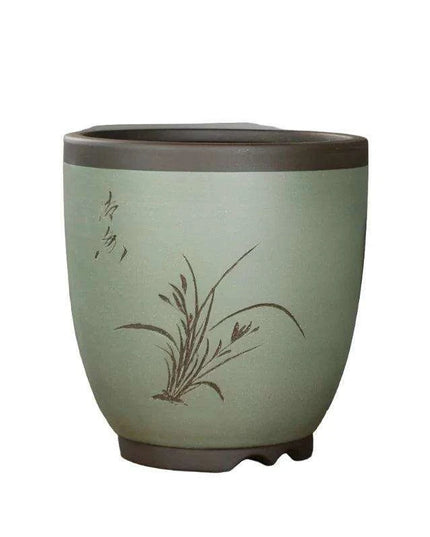 Elegant Purple Sand Bonsai Pot Set for Clivia Plants