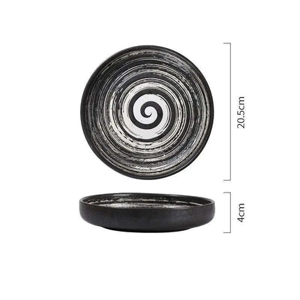 Chic 8-Inch Japanese-Inspired Ceramic Plate for Serving Pizza and Pasta