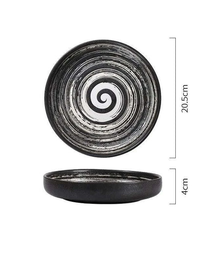 Chic 8-Inch Japanese-Inspired Ceramic Plate for Serving Pizza and Pasta