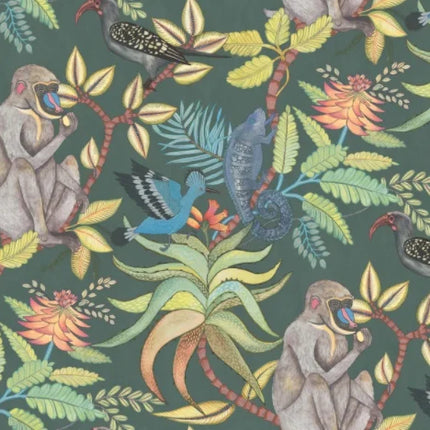 Tropical Monkey Wall Mural – Custom-Size, Multiple Finishes