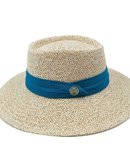 Chic Adjustable Wide Brim Straw Hat for Women - Stylish Sun Protection Beach Accessory Available in 50 Colors