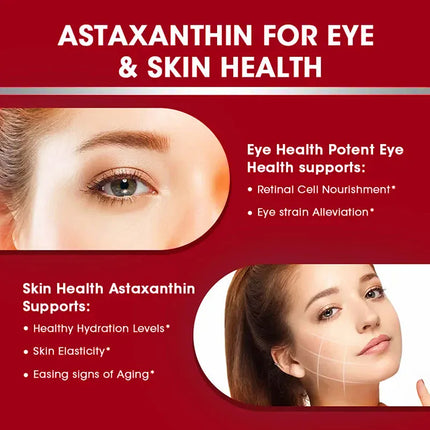 Xemenry Astaxanthin 24mg Triple Strength Softgels — High Potency Microalgae Antioxidant Supplement