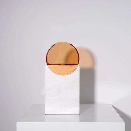 Sophisticated Semicircle Marble and Acrylic Terrarium Vase - Chic Home Decor Accent