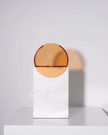 Sophisticated Semicircle Marble and Acrylic Terrarium Vase - Chic Home Decor Accent