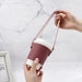 Leather Beverage Holder with Handle - Stylish Reusable Cup Sleeve for Hot and Cold Drinks