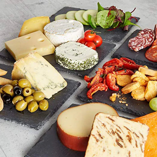 Slate Cheese Board Set with Chalkboard Surface - Versatile Serving Tray for Appetizers, Meats, Fruits, and Snacks