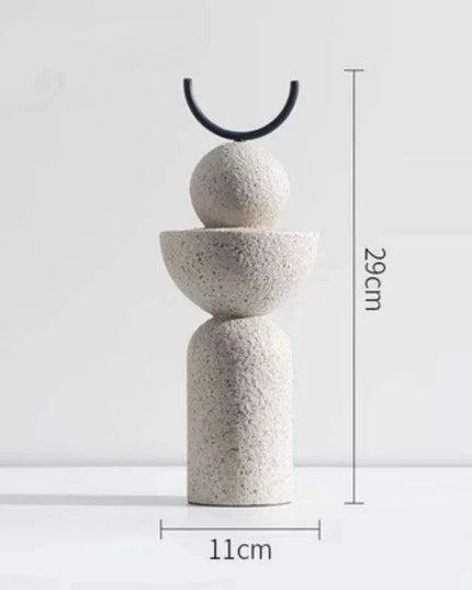 Geometric Elegance: Abstract Sandstone Art Sculpture