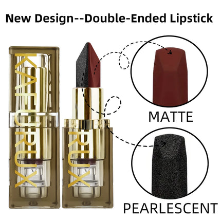 Two-Tone Glitter Lipstick with Pearlescent Finish