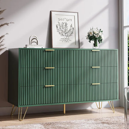 TideRise 7 Drawer Bedroom Dresser - Wide Chest with Gold Pulls, 47.2