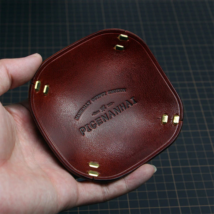 Elegant Italian Style Leather Tray - Perfect for Keys, Jewelry, and Cosmetics
