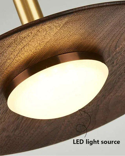 Timeless Walnut Wood LED Chandelier for Contemporary Living Spaces