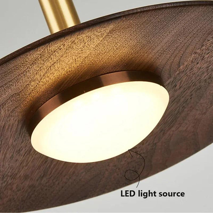 Timeless Walnut Wood LED Chandelier for Contemporary Living Spaces