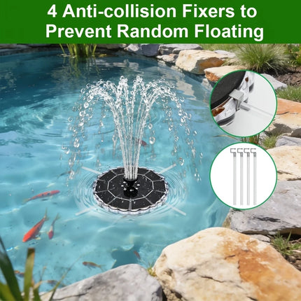 BaiAT02 Solar Fountain with LED Lights & 8 Nozzles, 1800mAh Battery