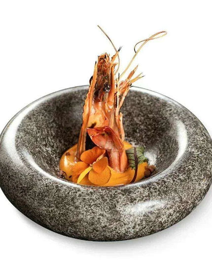 Artisan Japanese Ceramic Dinner Plates Set with Unique Artistic Patterns for Gourmet Dining