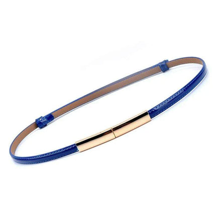 Colorful Women's Leather Belt with Elegant Gold Buckle - Perfect Accessory for Any Outfit