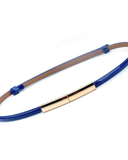 Colorful Women's Leather Belt with Elegant Gold Buckle - Perfect Accessory for Any Outfit