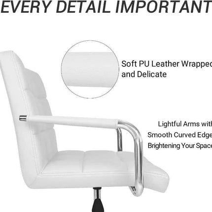 Sleek Adjustable Ribbed PU Leather Office Chair with Stylish Geometric Accents