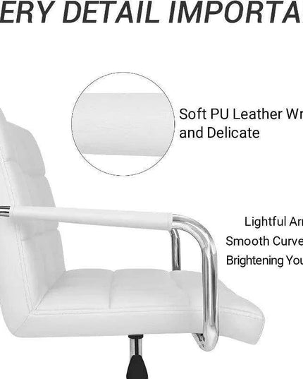 Sleek Adjustable Ribbed PU Leather Office Chair with Stylish Geometric Accents