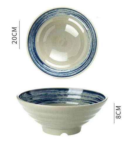 Sophisticated Japanese Melamine Noodle Bowl - Stylish Faux Porcelain Dining Set