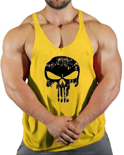 Men's Y-Back Sleeveless Gym Tank - Essential Workout Vest for Bodybuilders and Lifters