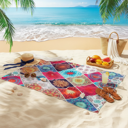 A20MaoX Mandala Beach Towel - Soft Quick-Dry Microfiber, Colorful Desi Beach Towels macaron-colorful-mandala-beach-towel-soft-quick-dry-microfiber-towel-for-pool-vacation-daily-essentials